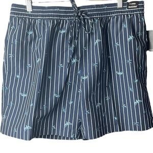 NEW Murano Blue and White Striped Insects And Fly Print Swim Shorts Size X-Large